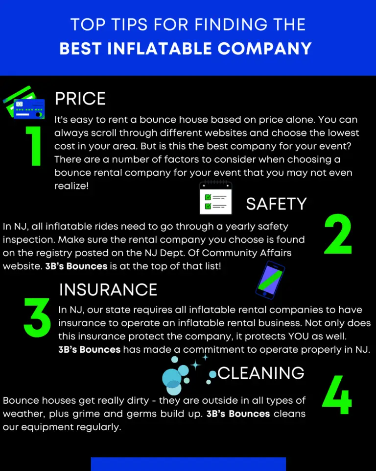 tips and trips cheat sheet for inflatable rentals