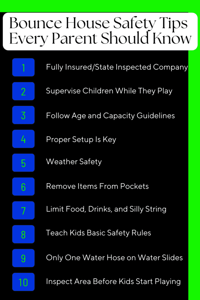 Bounce house rules for rentals in south jersey